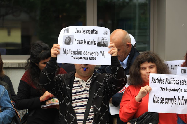 protesta trabajadores de Usoa