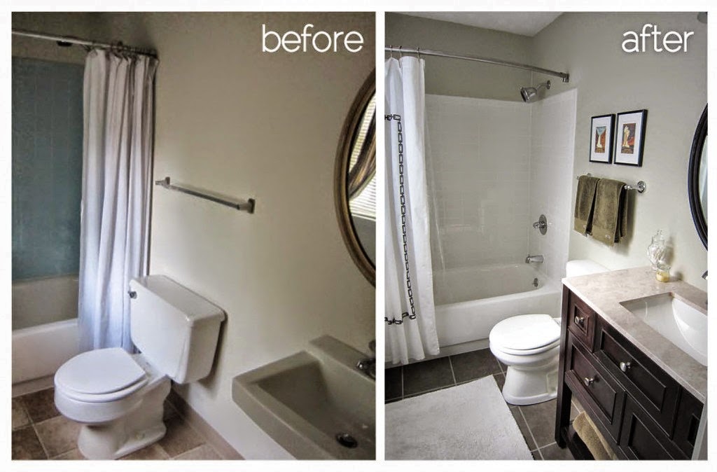 before and after porcelain tiles