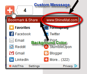 How to add a title on AddThis Sharing widget header