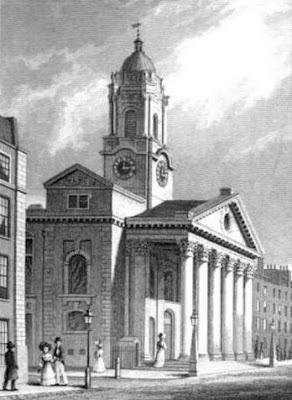 St George's Hanover Square from London and its   environs in the 19th century by TH Shepherd (1829)