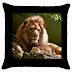 Close-up Portrait of Lion Throw Pillow Case (Black)