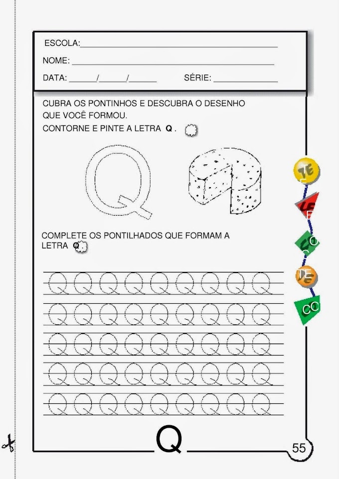 Atividades com a letra Q para Alfabetização