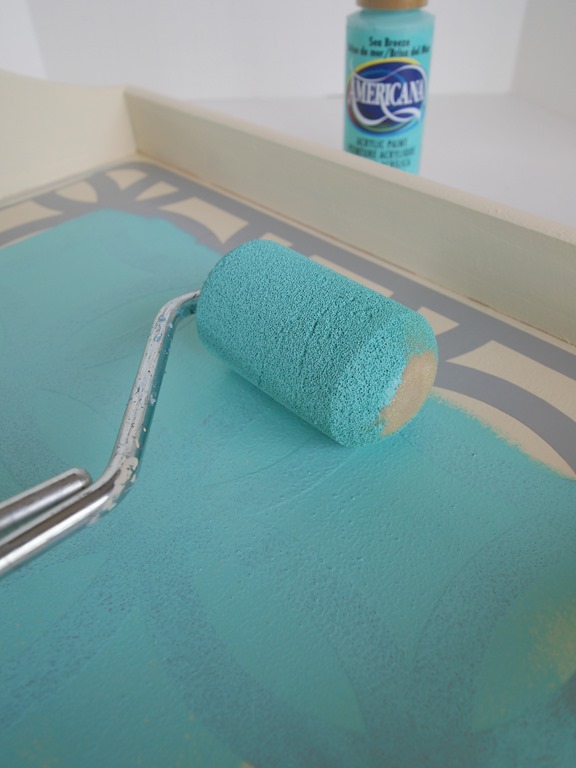 diy tray with paint and stenciling