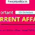 05 October 2019 Important Current Affairs , Download