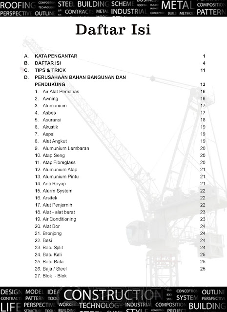  JURNAL HARGA SATUAN BAHAN BANGUNAN Daftar Isi