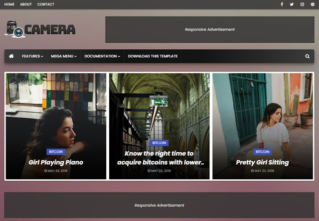 Camera Blogger Template is a modern and clean blogging blogspot theme from SoraTemplates. This theme looks eye-catching with a black and grey color combination. Suitable for all kinds of magazines, news websites, personal blogs, photography, journal, story and finance blogs.