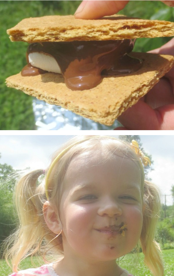 Make s'mores without fire!  Fun science for kids. #solarsmores #solaroven #solarsmoresforkids #scienceexperimentskids #growingajeweledrose