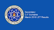 C-F Surname Secondary: LET Result March 2019