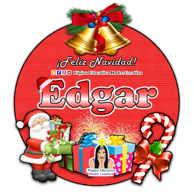 Nombre Edgar - Cartelito por Navidad nombre navideño
