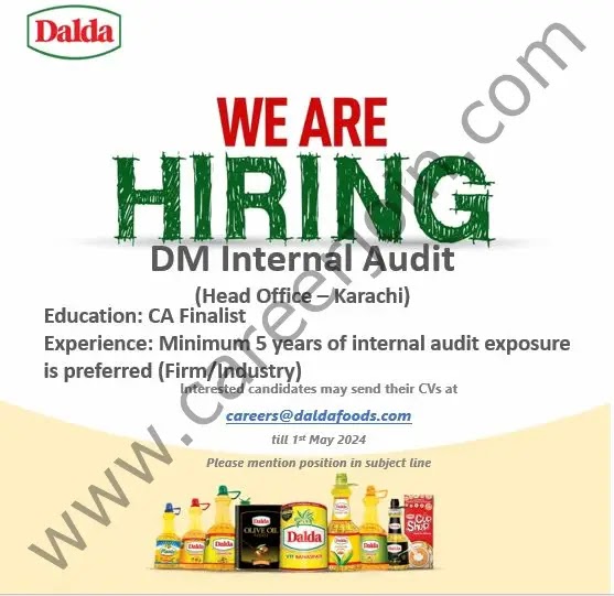 Jobs in Dalda Foods Limited