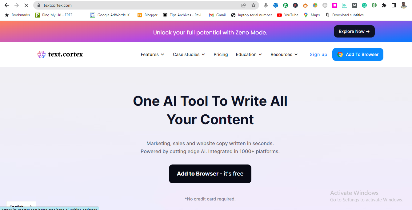 Textcortex AI Article Rewriter Tool for Free