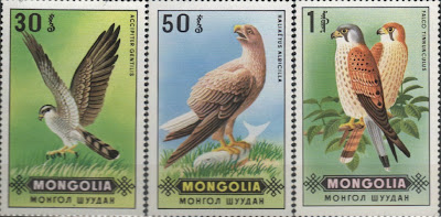 хишные птицы монгольские марки