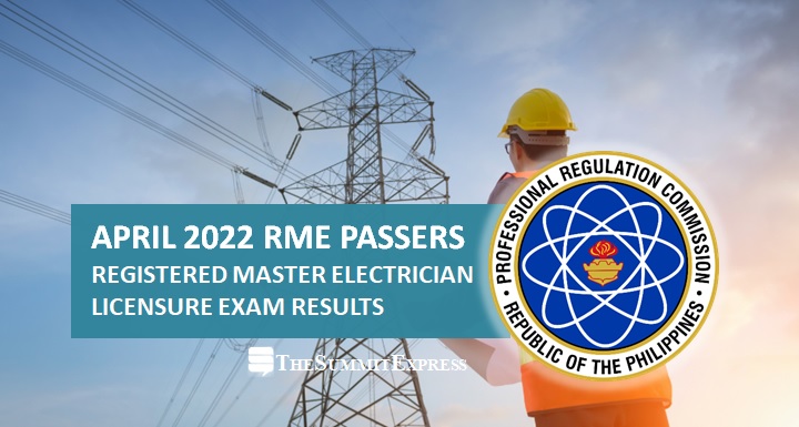 RME Passers: April 2022 Registered Master Electrician board exam result