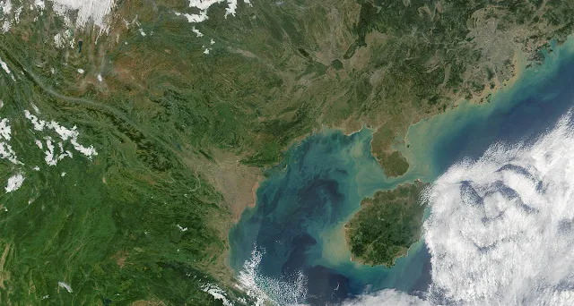 Satelite image of Gulf of Tonkin dated 16 November 2001 , NASA Visible Earth