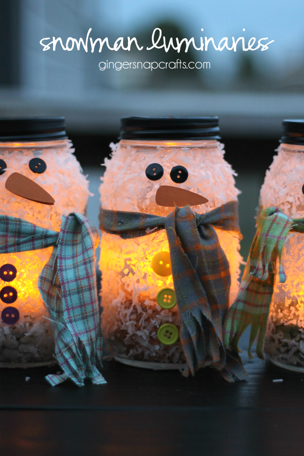 snowman luminaries #kidcraft #hugthemess