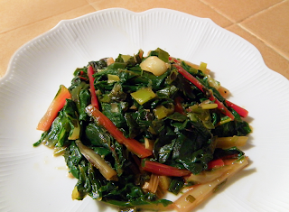 Plated Braised Chard with Leeks