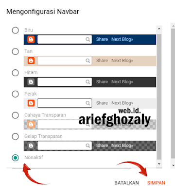 2 Cara Menghapus Navigation Bar (Navbar) Blogger