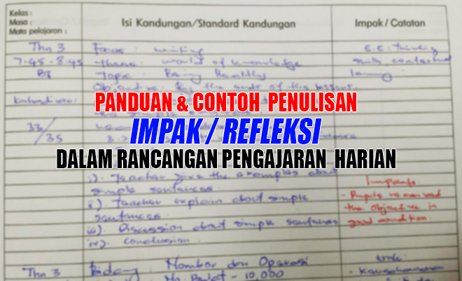 Panduan & Contoh Penulisan Impak / Refleksi dalam RPH 