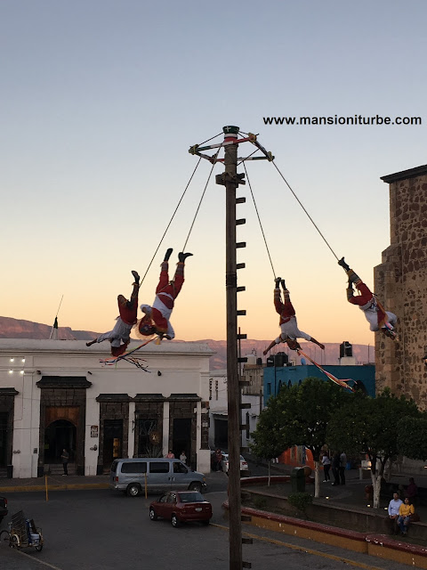 The Voladores of Papantla in a performance in Tequila, Jalisco