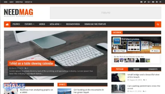 قالب اجنبى Need Mag Blogger Template