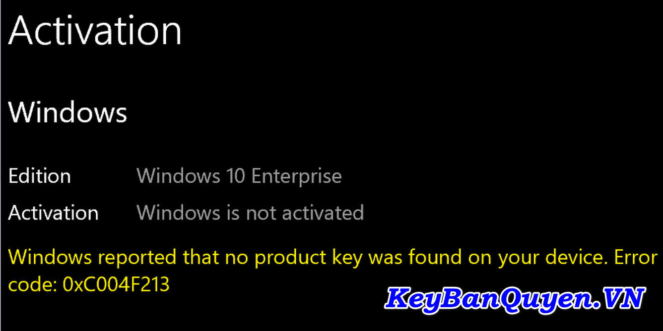 Hướng dẫn sửa lỗi kích hoạt 0xC004F213 trên Windows 10 và Windows 11.