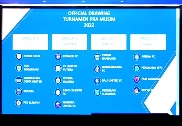 Ini Tuan Rumah, Format, dan Hasil Drawing Babak Penyisihan Grup Turnamen Pramusim 2022