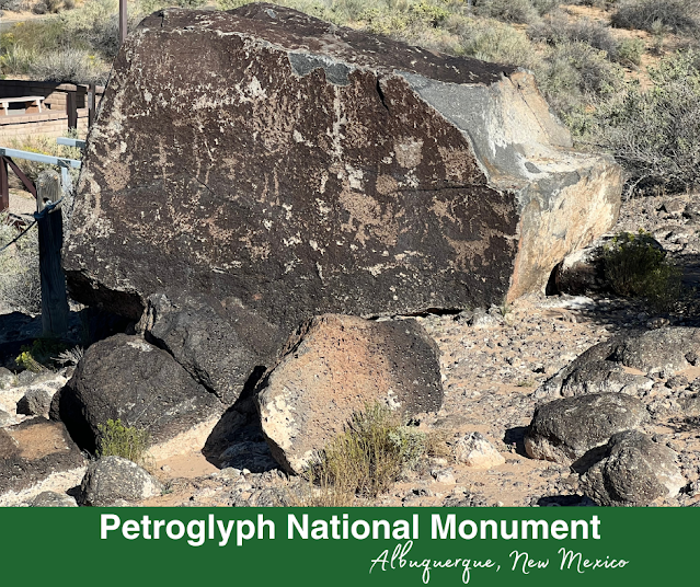 Petroglyphs, Views, Lizards, and Roadrunners at Petroglyph National Monument in New Mexico