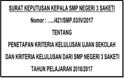 Contoh SK Penetapan Kelulusan Siswa Tahun 2017