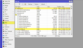 Tampilan file terbackup