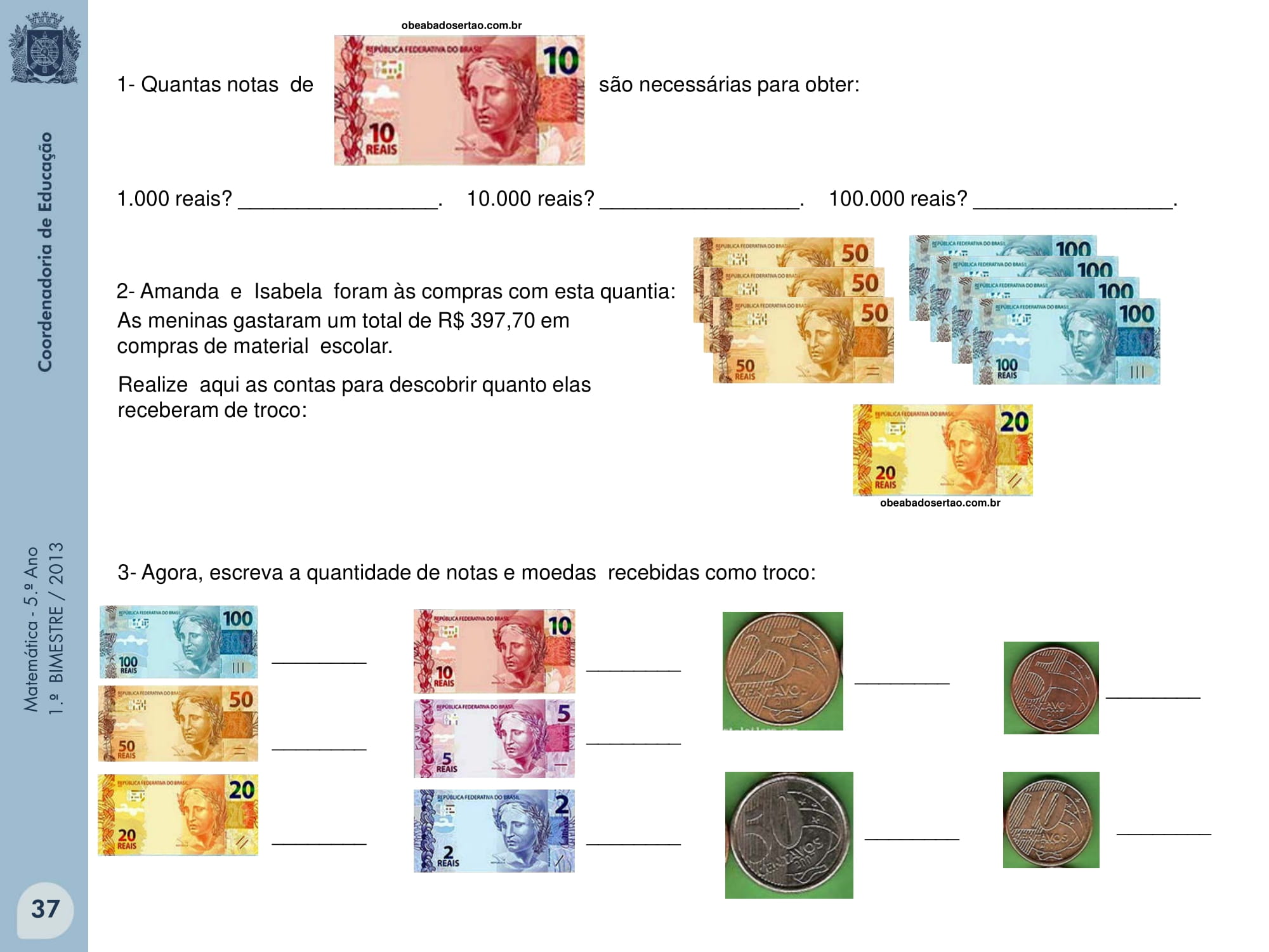 Apostila matemática 5 ano para imprimir