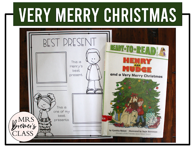 Henry and Mudge and a Very Merry Christmas book activities unit with literacy printables, reading companion activities, and lesson ideas for First Grade and Second Grade