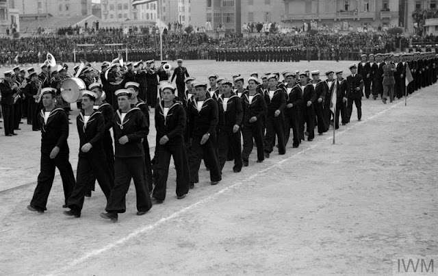 New Greek Navy recruits on parade in Alexandria, 25 March 1942 worldwartwo.filminspector.com