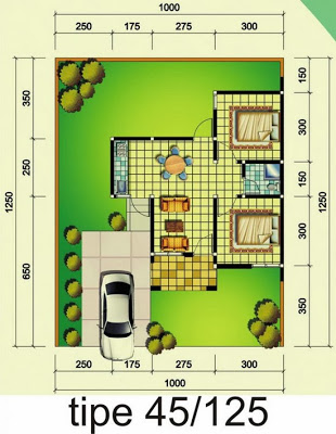 Denah Rumah Minimalis Type 45