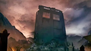 The TARDIS stands as The Doctor's tombstone in the Doctor Who season seven finale