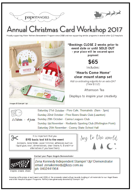 footprint bereavement programme, Charity Christmas Card Workshop, hearts come home, zena kennedy independent stampin up demonstrator