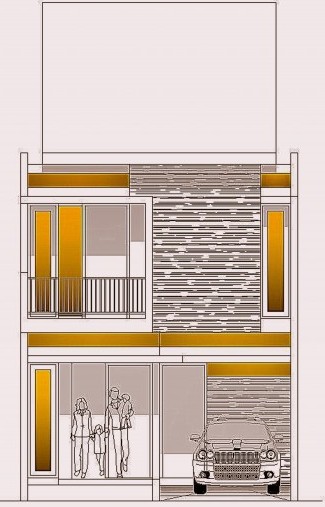  Desain  Rumah  Minimalis  2  Lantai  Diatas Tanah 6x12  m2 