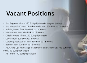 Vacant Positions in the North Sea (UK, Netherlands, Denmark & Norway)