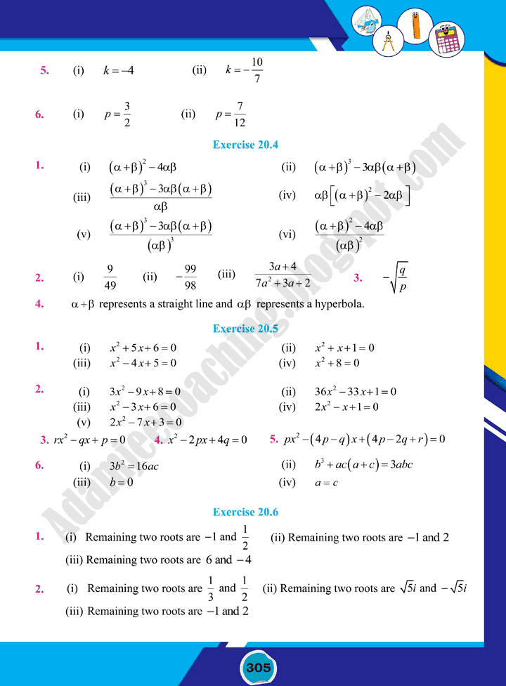 answers-key-mathematics-class-10th-text-book