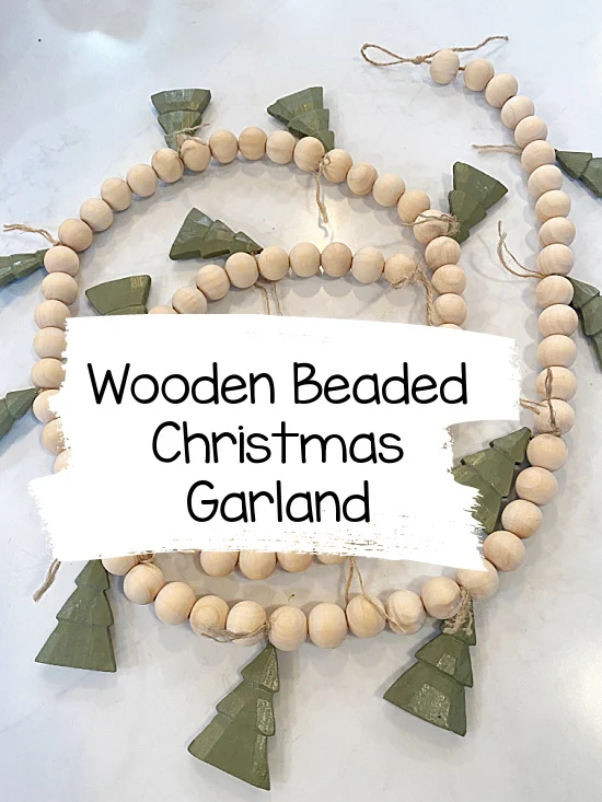 wooden beaded garland with overlay