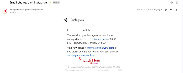 Email Address of Instagram Changed by Hacker