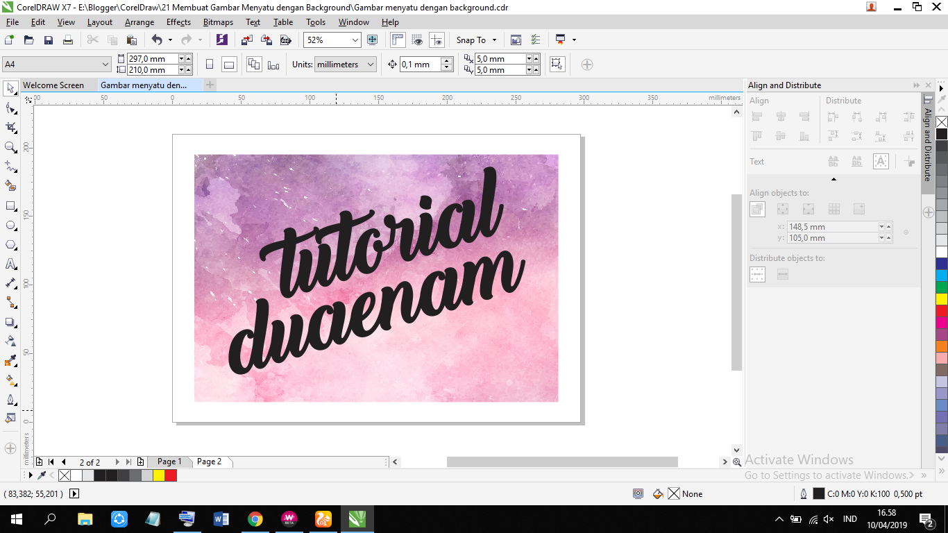 Cara Membuat Gambar Menyatu Dengan Background Coreldraw