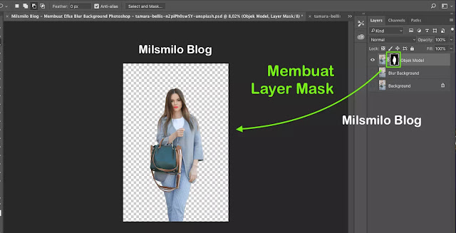 Cara membuat efek blur background di photoshop, membuat efek blur photoshop, membuat background blur di photoshop, membuat blur effect photoshop