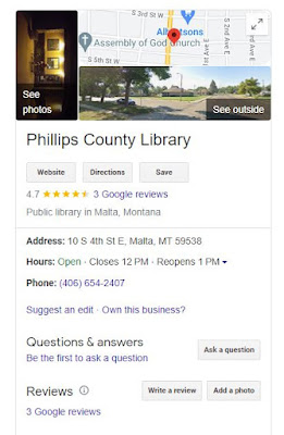 Phillips County library Google result