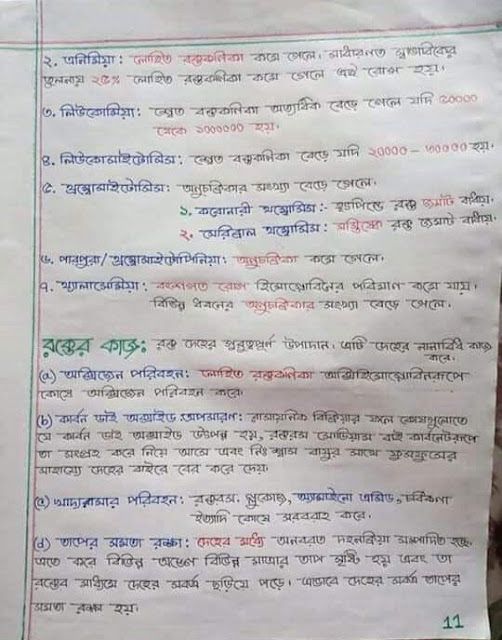 ৯ম ও ১০ম শ্রেণির জীব বিজ্ঞানের ৬ অধ্যায়ের হ্যান্ড নোট