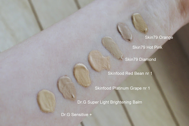 BB cream swatch dr.G Skinfood skin79