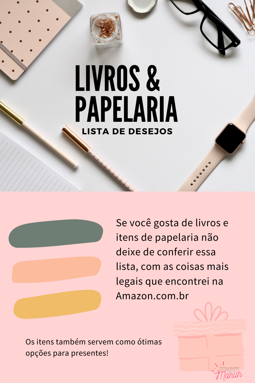 Livros e itens de papelaria