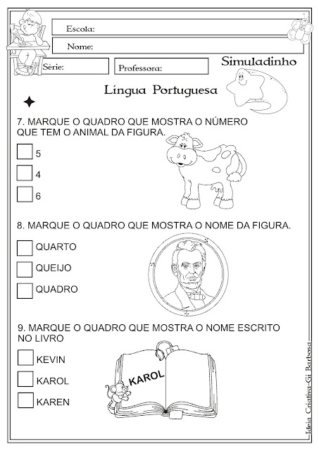 Simuladinho Português e Matemática 1° Ano