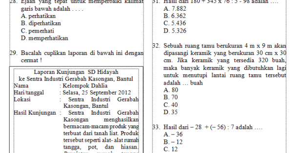 Top Soal Matematika Dasar Tes Masuk Inten