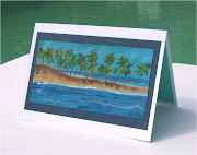 This card was sold, please email me and I'll make another (palm tree island card carrie bday)