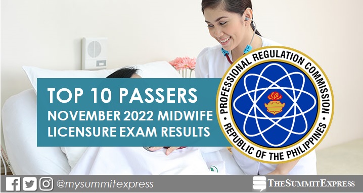 TOP 10 PASSERS: November 2022 Midwife board exam result